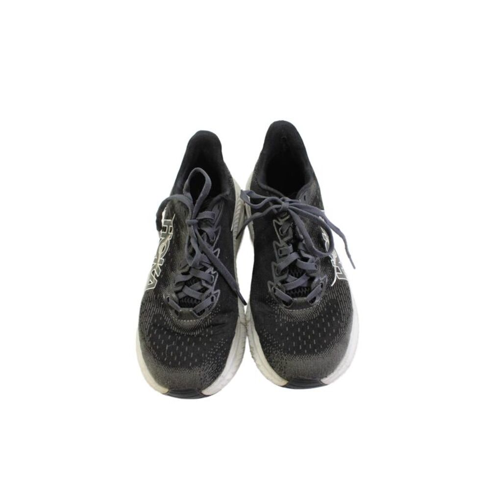 HOKA Womens Lace Up Knit Logo Mach 6 Running Sneakers Black White Size 7 - Picture 2 of 4